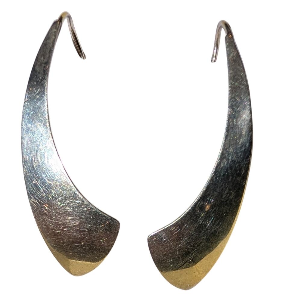 Ed Levin Sterling Silver Threader Earrings Drop Dangle 1 5/8 Inch long